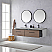 72" Double Sink Bath Vanity in Light Walnut with Grey Sintered Stone Top