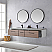 84" Double Sink Bath Vanity in Light Walnut with Grey Sintered Stone Top