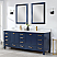 84" Double Vanity in Royal Blue and Composite Carrara White Stone Countertop