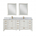84" Double Vanity in White and Composite Carrara White Stone Countertop