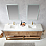 84" Double Sink Bath Vanity in North American Oak with White Grain Stone Countertop