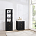 24in. Free-standing Single Bathroom Vanity in Fir Wood Black with Composite top in Lightning White