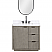 36in. Free-standing Single Bathroom Vanity in Fir Wood Grey with Composite top in Lightning White
