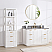 48in. Free-standing Single Bathroom Vanity in Fir Wood White with Composite top in Reticulated Grey