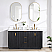 60in. Free-standing Double Bathroom Vanity in Fir Wood Black with Composite top in Lightning White