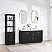 60in. Free-standing Double Bathroom Vanity in Fir Wood Black with Composite top in Lightning White