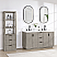 60in. Free-standing Double Bathroom Vanity in Fir Wood Grey with Composite top in Lightning White