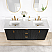 72in. Free-standing Double Bathroom Vanity in Fir Wood Black with Composite top in Lightning White