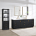 84in. Free-standing Double Bathroom Vanity in Fir Wood Black with Composite top in Lightning White