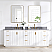 84in. Free-standing Double Bathroom Vanity in Fir Wood White with Composite top in Reticulated Grey