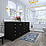 84 in. Bath Vanity Set in Black Onyx with Quartz Calacatta Laza Vanity top and White Undermount Basin with Gold Hardware