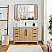 Issac Edwards 48" Free-standing Single Bath Vanity in Washed Ash Grey with White Grain Composite Stone Top and Mirror