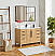 Issac Edwards 48" Free-standing Single Bath Vanity in Washed Ash Grey with White Grain Composite Stone Top and Mirror