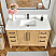 Issac Edwards 48" Free-standing Single Bath Vanity in Washed Ash Grey with White Grain Composite Stone Top and Mirror