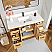 Issac Edwards 48" Free-standing Single Bath Vanity in Washed Ash Grey with White Grain Composite Stone Top and Mirror