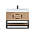 Issac Edwards 42" Single Bathroom Vanity in Light Brown with Matte Black Support Base and White Composite Stone Countertop with Mirror