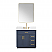 Issac Edwards 36" Single Bathroom Vanity in Royal Blue with Grain White Composite Stone Countertop with Mirror