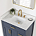 Issac Edwards 36" Single Bathroom Vanity in Royal Blue with Grain White Composite Stone Countertop with Mirror