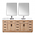 Issac Edwards 84" Double Bathroom Vanity in Light Brown with Grain White Composite Stone Countertop with Mirror