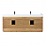 Issac Edwards 84" Double Bathroom Vanity in Light Brown with Grain White Composite Stone Countertop with Mirror