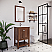 24" Warm Walnut Traditional Bathroom Cabinet with Top & Sink