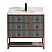 Issac Edward Collection 36" Vanity with Golden Brush Stainless Steel Frame and Pewter Green Finish with 2" Thick White Natural Stone Top