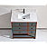 Issac Edward Collection 36" Vanity with Golden Brush Stainless Steel Frame and Pewter Green Finish with 2" Thick White Natural Stone Top