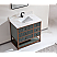 Issac Edward Collection 36" Vanity with Golden Brush Stainless Steel Frame and Pewter Green Finish with 2" Thick White Natural Stone Top
