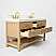 60" Double Bathroom Vanity in Oak Finish with White quartz Vanity Top and White Undermount Basin