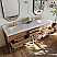 84" Double Bathroom Vanity in Oak Finish with White quartz Vanity Top and White Undermount Basin