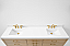 84" Double Bathroom Vanity in Oak Finish with White quartz Vanity Top and White Undermount Basin