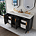 60" Double Bath Vanity in Black Oak Finish with White quartz Vanity Top and White Undermount Basin