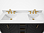 60" Double Bath Vanity in Black Oak Finish with White quartz Vanity Top and White Undermount Basin