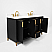 60" Double Bath Vanity in Black Oak Finish with White quartz Vanity Top and White Undermount Basin
