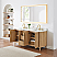 Issac Edwards Collection 72" Double Bathroom Vanity in Washed Light Brown with Grain White Stone Countertop with Mirror