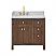 Issac Edwards Collection 36" Single Bathroom Vanity in Brown Brushed Oak with Grain White Stone Countertop