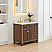 Issac Edwards Collection 36" Single Bathroom Vanity in Brown Brushed Oak with Grain White Stone Countertop