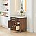 Issac Edwards Collection 36" Single Bathroom Vanity in Brown Brushed Oak with Grain White Stone Countertop