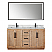 Issac Edwards Collection 60" Double Bathroom Vanity in Light Brown with Calacatta White Quartz Countertop with Mirror