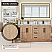 Issac Edwards Collection 60" Double Bathroom Vanity in Light Brown with Calacatta White Quartz Countertop with Mirror