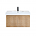 Issac Edwards Collection 36" Wall-mounted Single Bathroom Vanity in Light Brown with White Artificial Drop-in Sink without Mirror