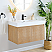 Issac Edwards Collection 36" Wall-mounted Single Bathroom Vanity in Light Brown with White Artificial Drop-in Sink without Mirror