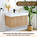 Issac Edwards Collection 36" Wall-mounted Single Bathroom Vanity in Light Brown with White Artificial Drop-in Sink without Mirror
