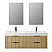  Issac Edwards Collection 60" Wall-mounted Double Bathroom Vanity in Nature Brown with White Artificial Drop-in Sink with Mirror