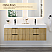  Issac Edwards Collection 60" Wall-mounted Double Bathroom Vanity in Nature Brown with White Artificial Drop-in Sink without Mirror