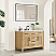 Issac Edwards Collection 48" Single Bathroom Vanity in Weathered Fir Finish with Grain White Stone Countertop with Mirror