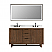 Issac Edwards Collection 60" Double Bathroom Vanity in Brown Brushed Oak Finish with Grain White Stone Countertop with Mirror