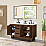 Issac Edwards Collection 60" Double Bathroom Vanity in Brown Brushed Oak Finish with Grain White Stone Countertop with Mirror