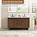 Issac Edwards Collection 60" Double Bathroom Vanity in Brown Brushed Oak Finish with Grain White Stone Countertop with Mirror