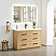 Issac Edwards Collection 48" Single Bathroom Vanity in White Oak with White Artificial Drop-in Sink with Mirror